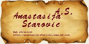 Anastasija Starović vizit kartica